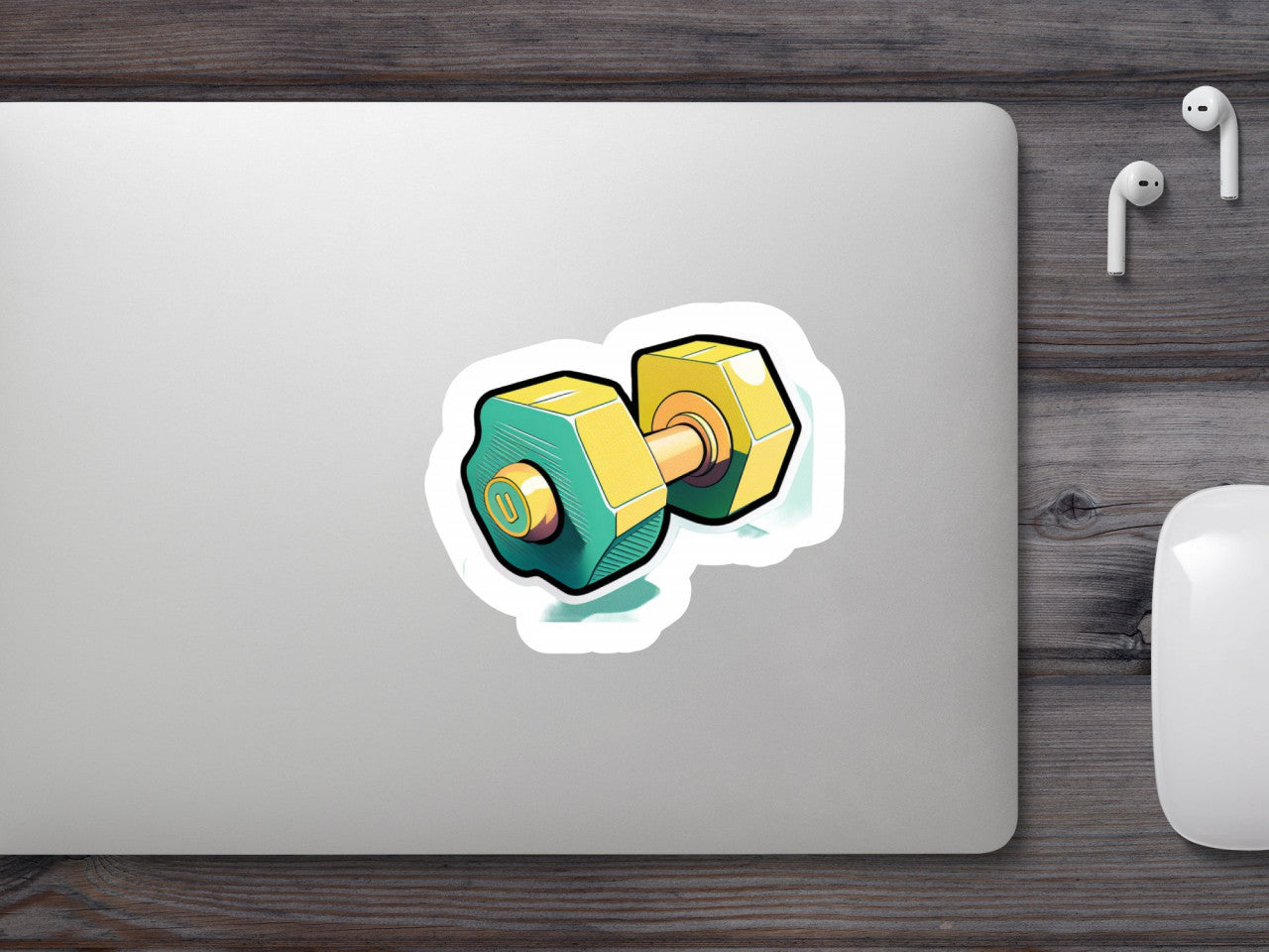 Set 4 bucati, Sticker decorativ, Greutate de fitness, Rezistent la apa, NO9497, 10 cm, Multicolor