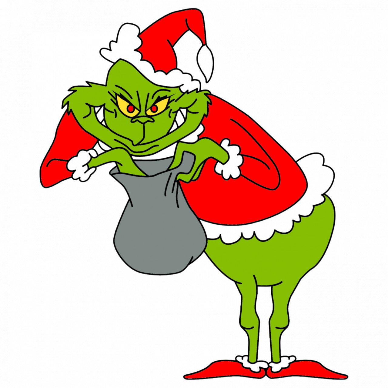 Set 4 bucati, Sticker decorativ, Grinch 01, Rezistent la apa, NO9502, 10 cm, Multicolor