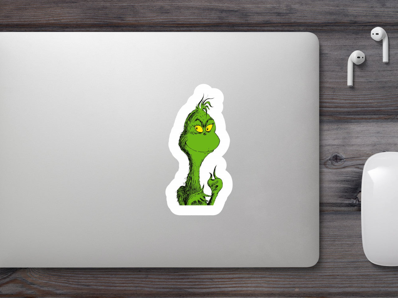 Set 4 bucati, Sticker decorativ, Grinch 03, Rezistent la apa, NO9504, 10 cm, Multicolor