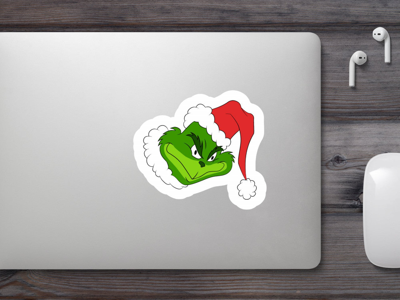 Set 4 bucati, Sticker decorativ, Grinch de craciun, Rezistent la apa, NO9511, 10 cm, Multicolor