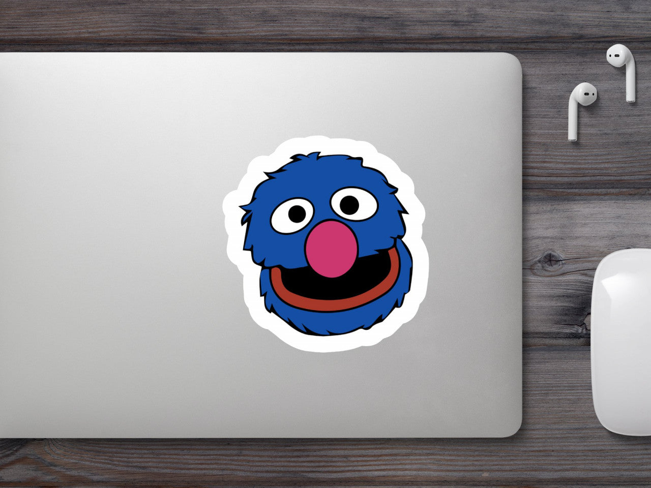 Set 4 bucati, Sticker decorativ, Grover Sesame Street, Rezistent la apa, NO9528, 10 cm, Multicolor