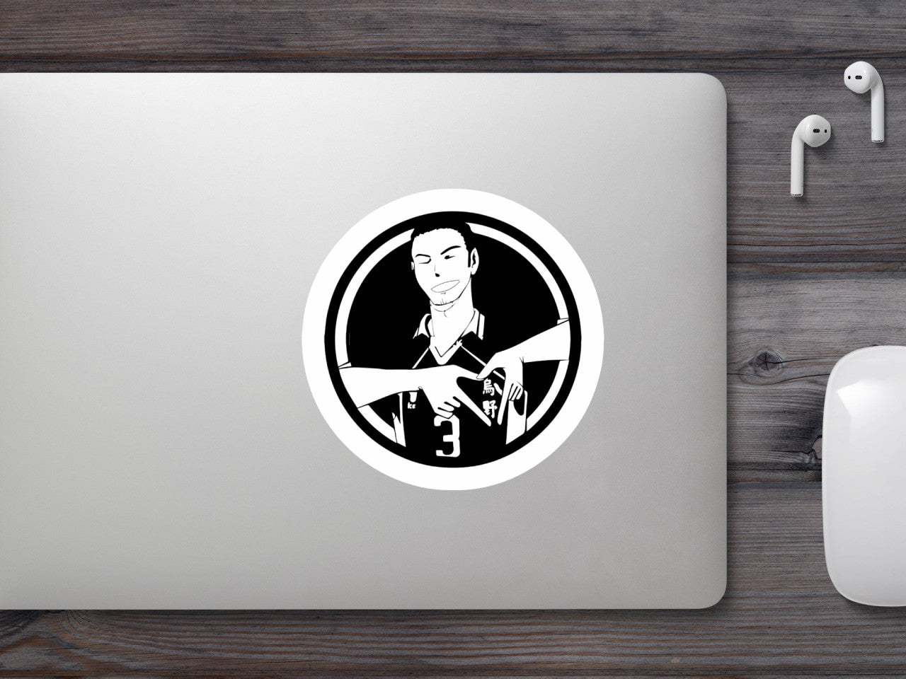 Set 4 bucati, Sticker decorativ, haikyu Love, Rezistent la apa, NO9537, 10 cm, Multicolor