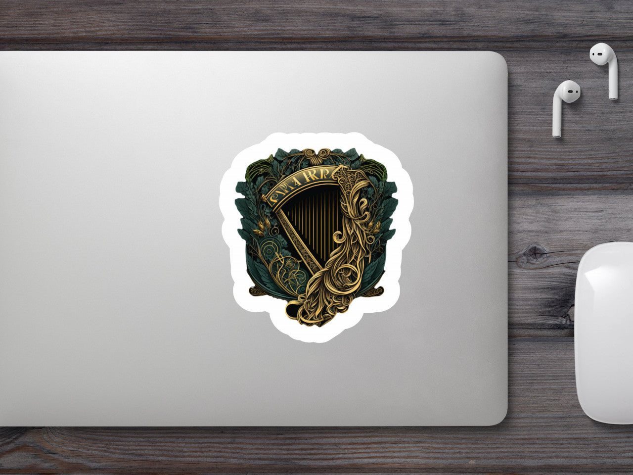 Set 4 bucati, Sticker decorativ, Harpa, Rezistent la apa, NO9567, 10 cm, Multicolor