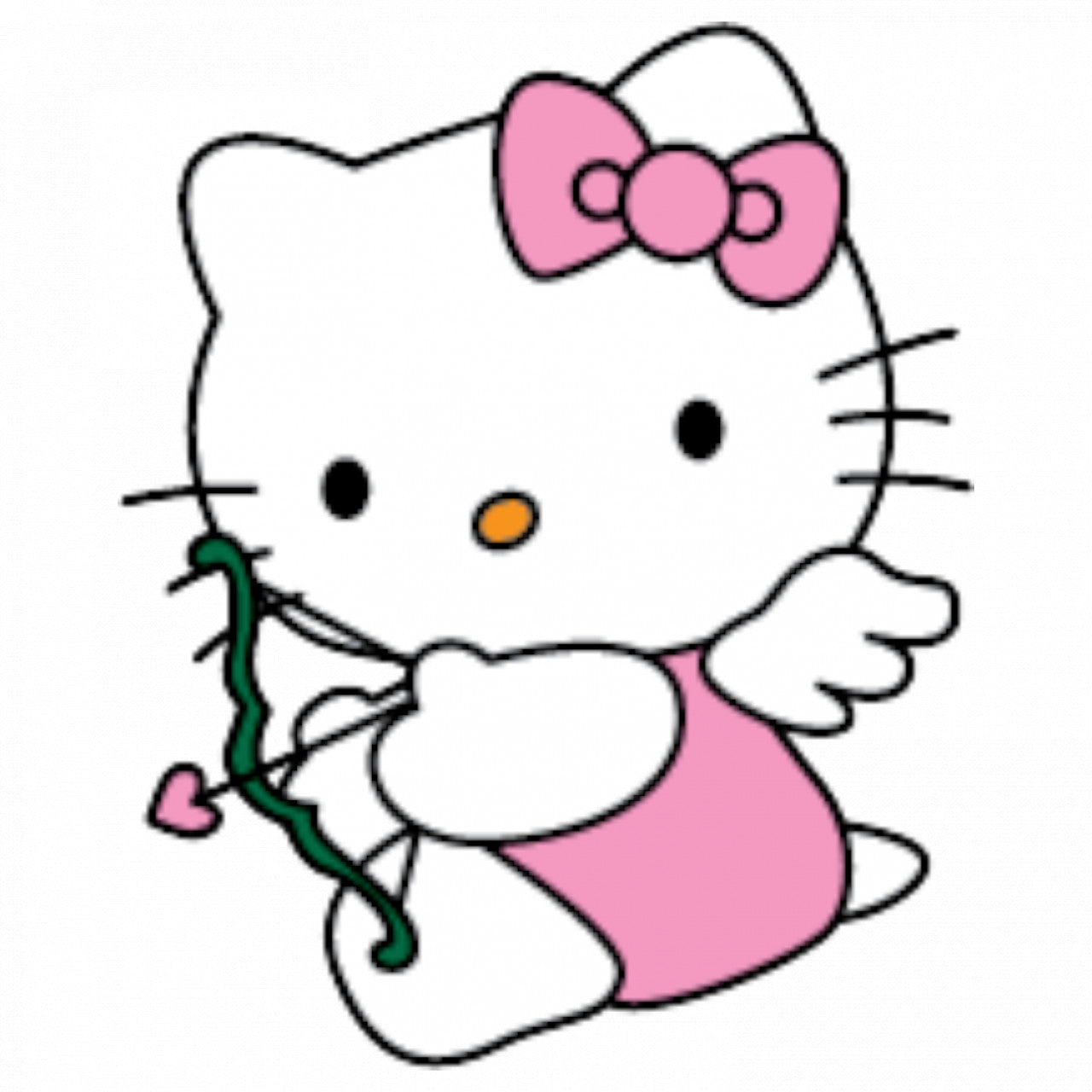 Set 4 bucati, Sticker decorativ, Hello Kitty cu arcul, Rezistent la apa, NO9606, 10 cm, Multicolor