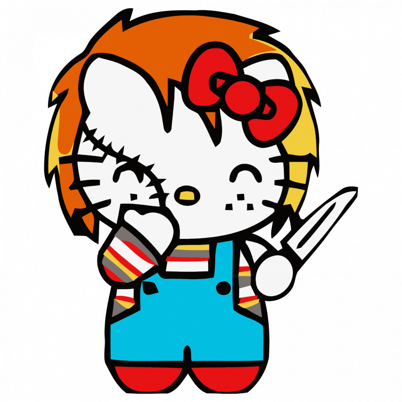 Set 4 bucati, Sticker decorativ, Hello Kitty gospodina, Rezistent la apa, NO9629, 10 cm, Multicolor