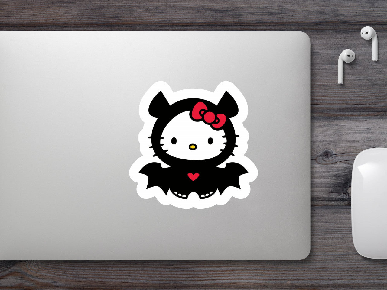 Set 4 bucati, Sticker decorativ, Hello Kitty supereroina, Rezistent la apa, NO9649, 10 cm, Multicolor