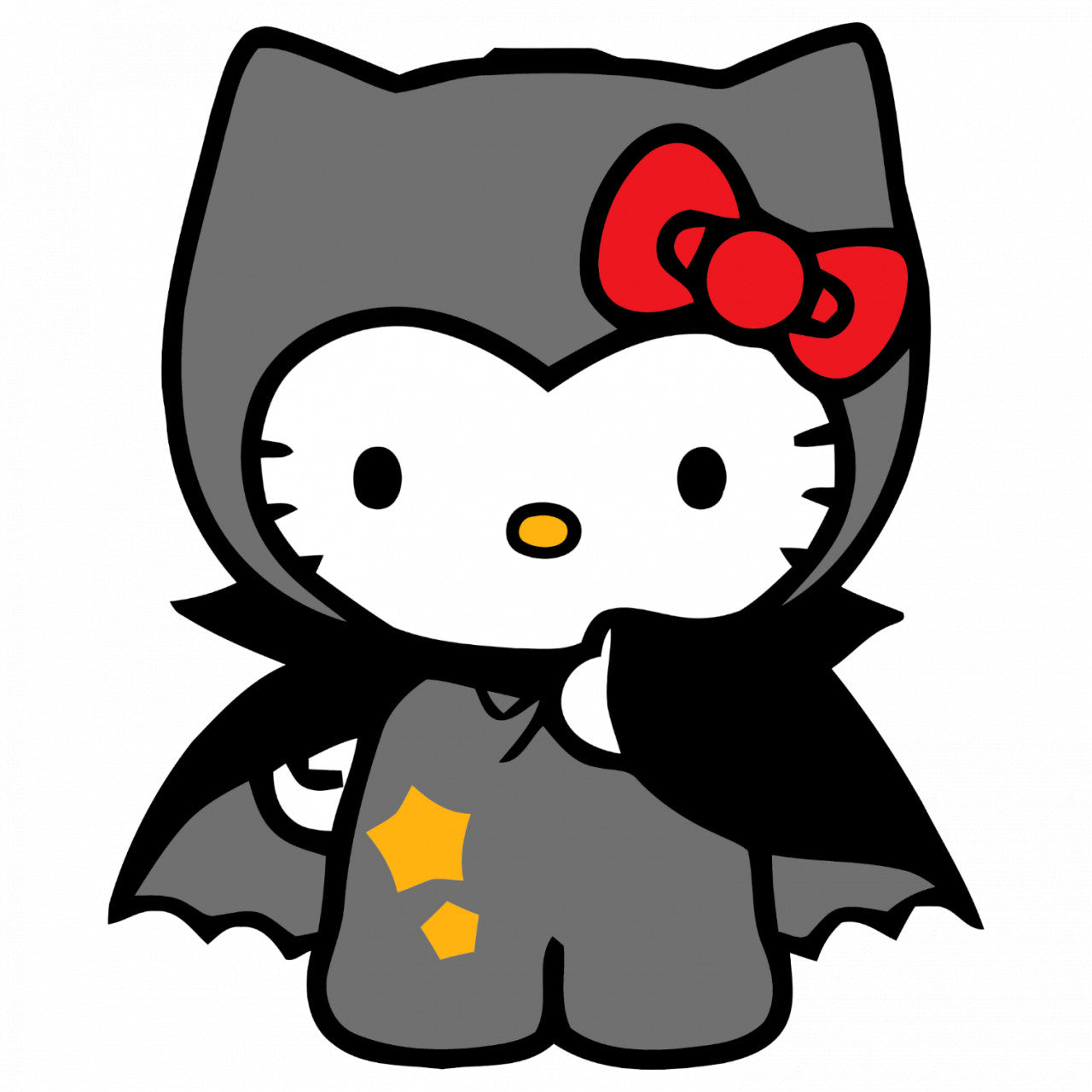 Set 4 bucati, Sticker decorativ, Hello Kitty vampir, Rezistent la apa, NO9651, 10 cm, Multicolor