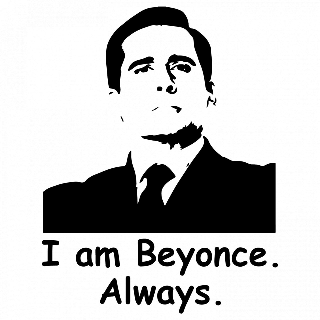Set 4 bucati, Sticker decorativ, I am Beyonce Always The Office, Rezistent la apa, NO9686, 10 cm, Multicolor