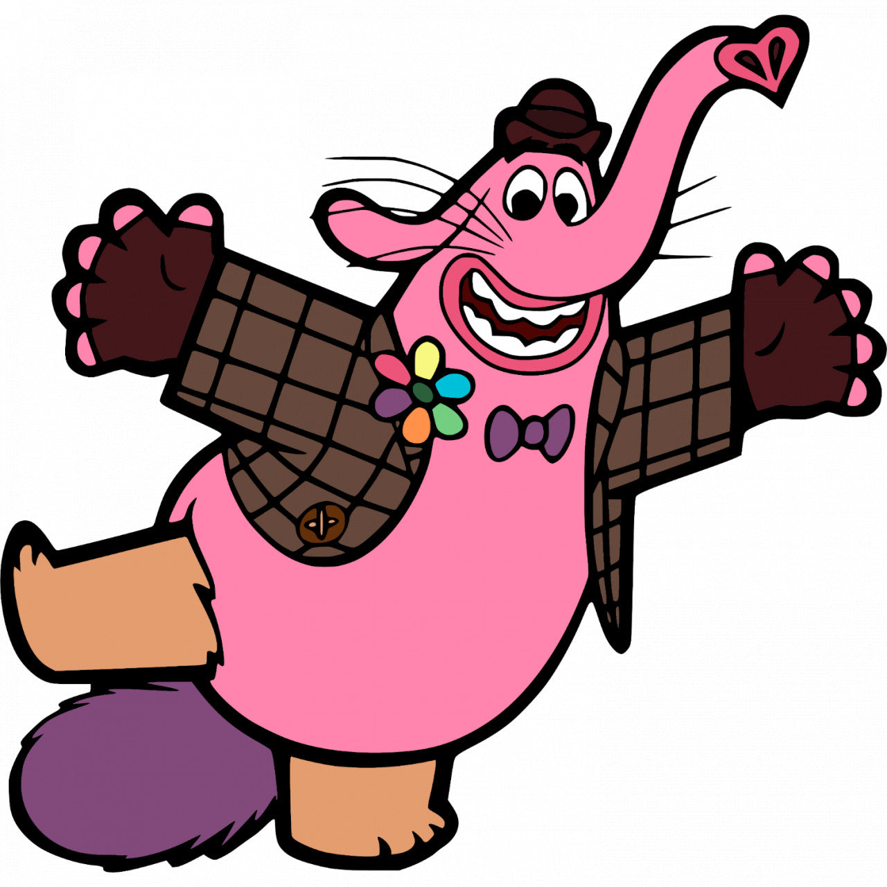 Set 4 bucati, Sticker decorativ, Inside Out Bing Bong Disney dansand, Rezistent la apa, NO9767, 10 cm, Multicolor