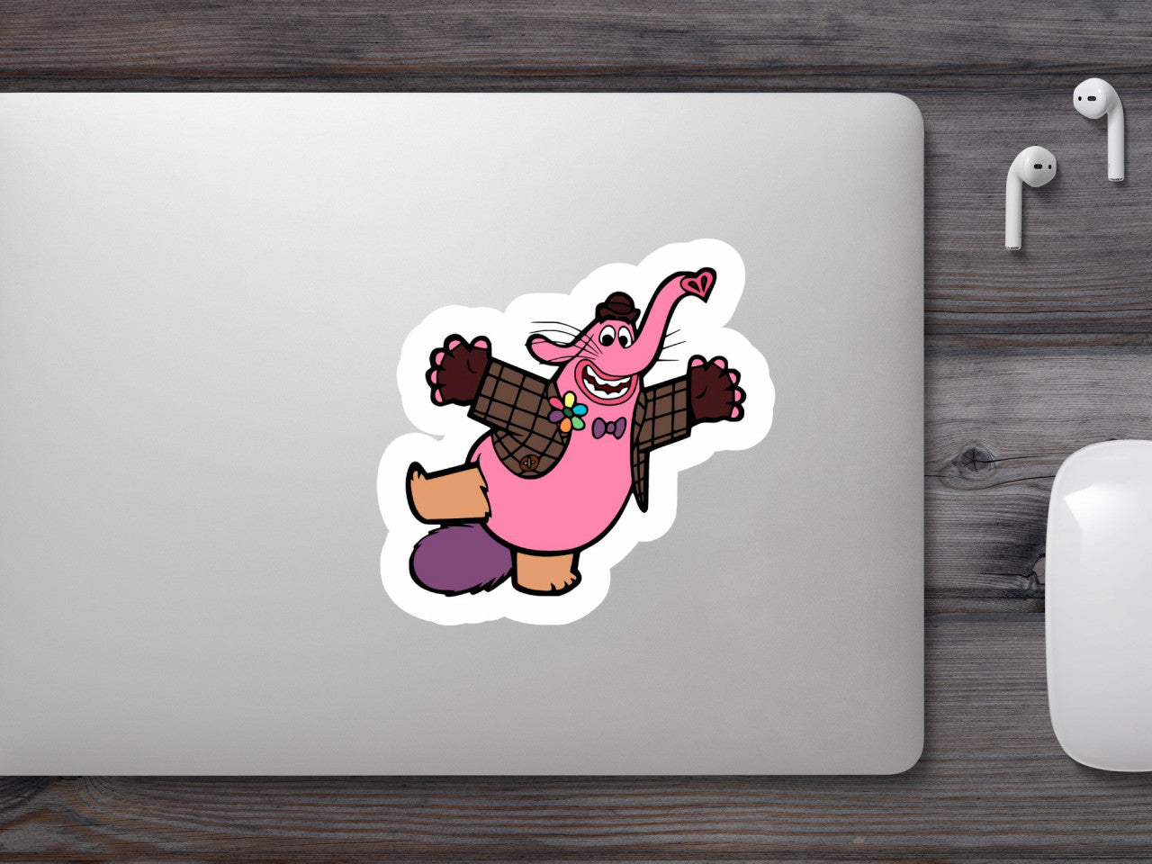 Set 4 bucati, Sticker decorativ, Inside Out Bing Bong Disney dansand, Rezistent la apa, NO9767, 10 cm, Multicolor