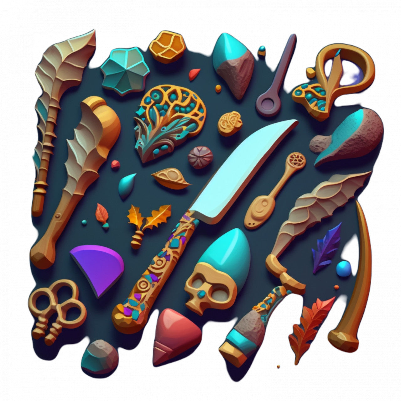 Set 4 bucati, Sticker decorativ, Instrumente pentru modelat lut, Rezistent la apa, NO9772, 10 cm, Multicolor