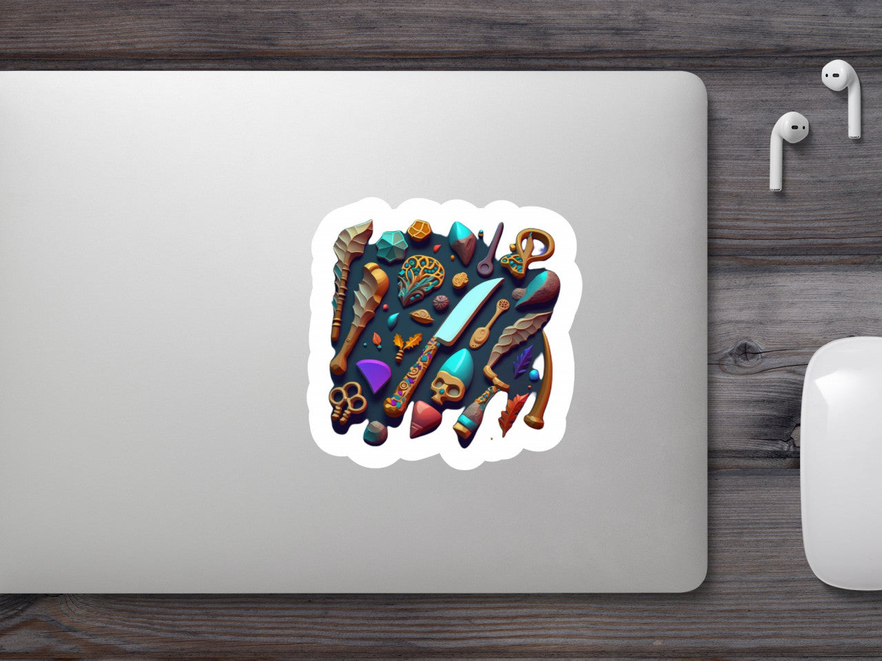 Set 4 bucati, Sticker decorativ, Instrumente pentru modelat lut, Rezistent la apa, NO9772, 10 cm, Multicolor