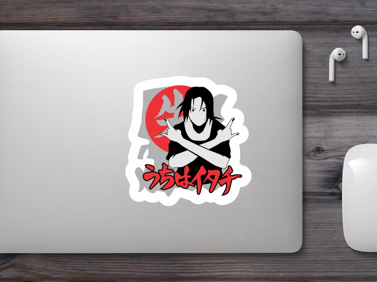 Set 4 bucati, Sticker decorativ, Itachi Uchiha Naruto Anime, Rezistent la apa, NO9782, 10 cm, Multicolor