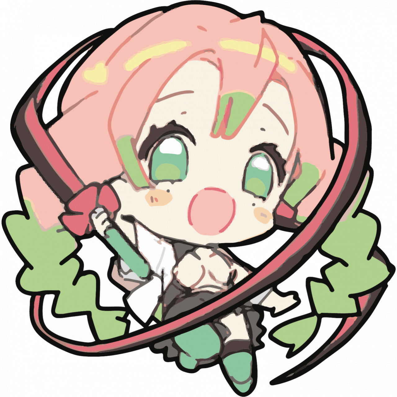 Set 4 bucati, Sticker decorativ, Kanroji Mitsuri Demon Slayer anime, Rezistent la apa, NO9836, 10 cm, Multicolor