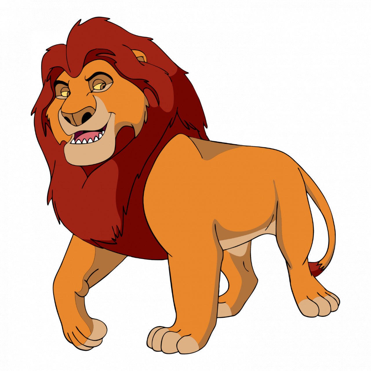 Set 4 bucati, Sticker decorativ, King Lion la plimbare, Rezistent la apa, NO9845, 10 cm, Multicolor