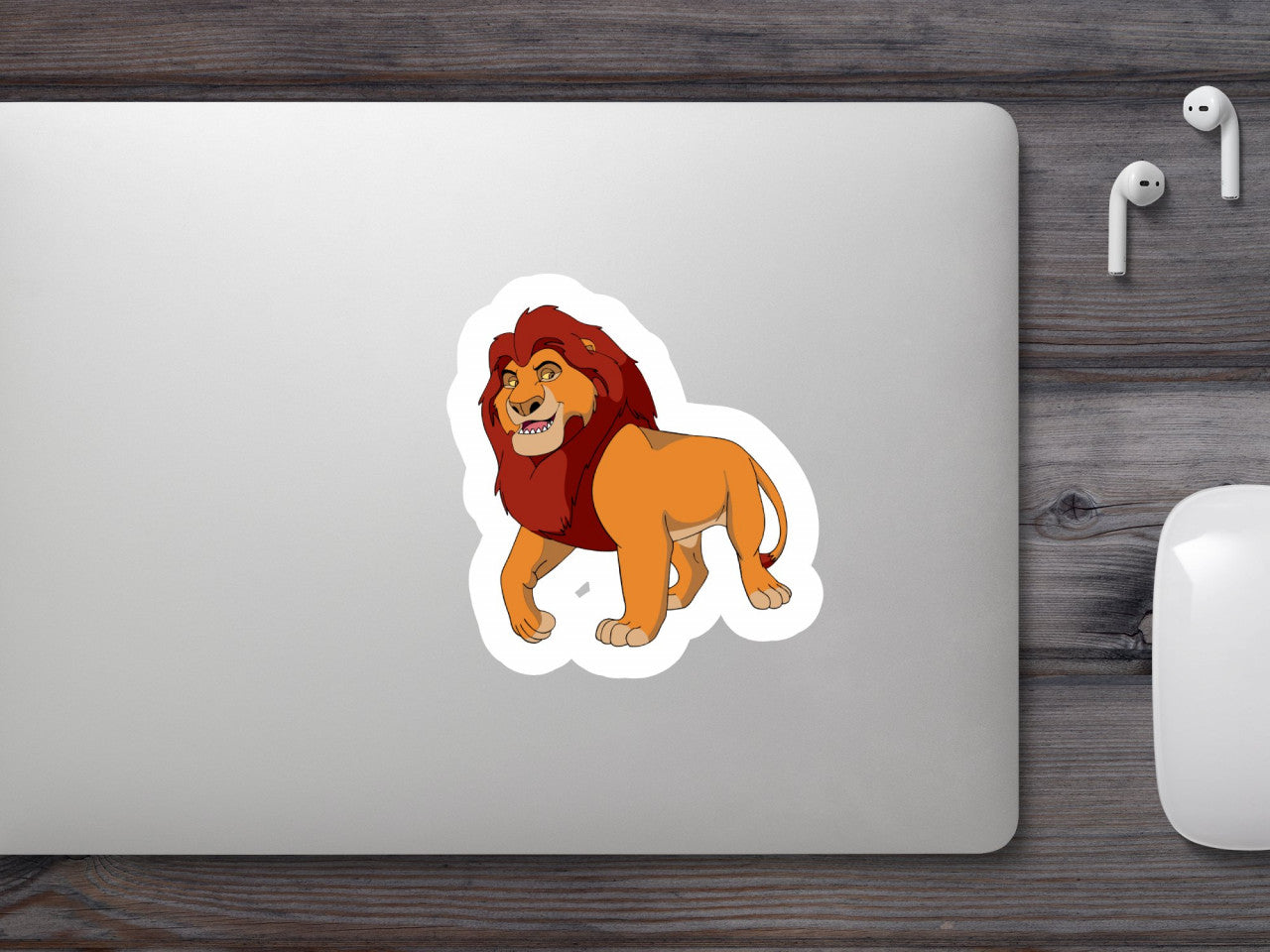 Set 4 bucati, Sticker decorativ, King Lion la plimbare, Rezistent la apa, NO9845, 10 cm, Multicolor