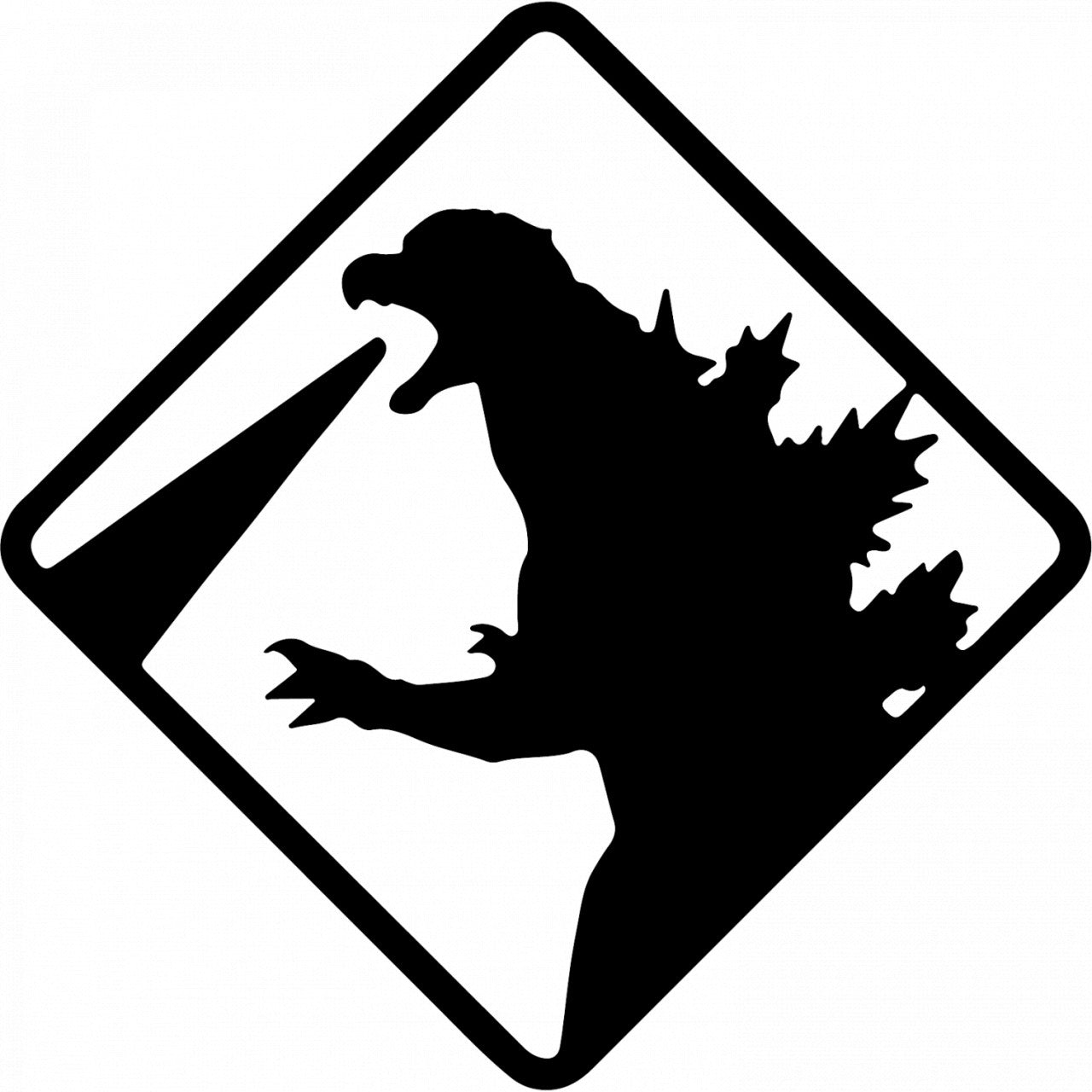 Set 4 bucati, Sticker decorativ, King of the Monsters Godzilla furios, Rezistent la apa, NO9847, 10 cm, Multicolor