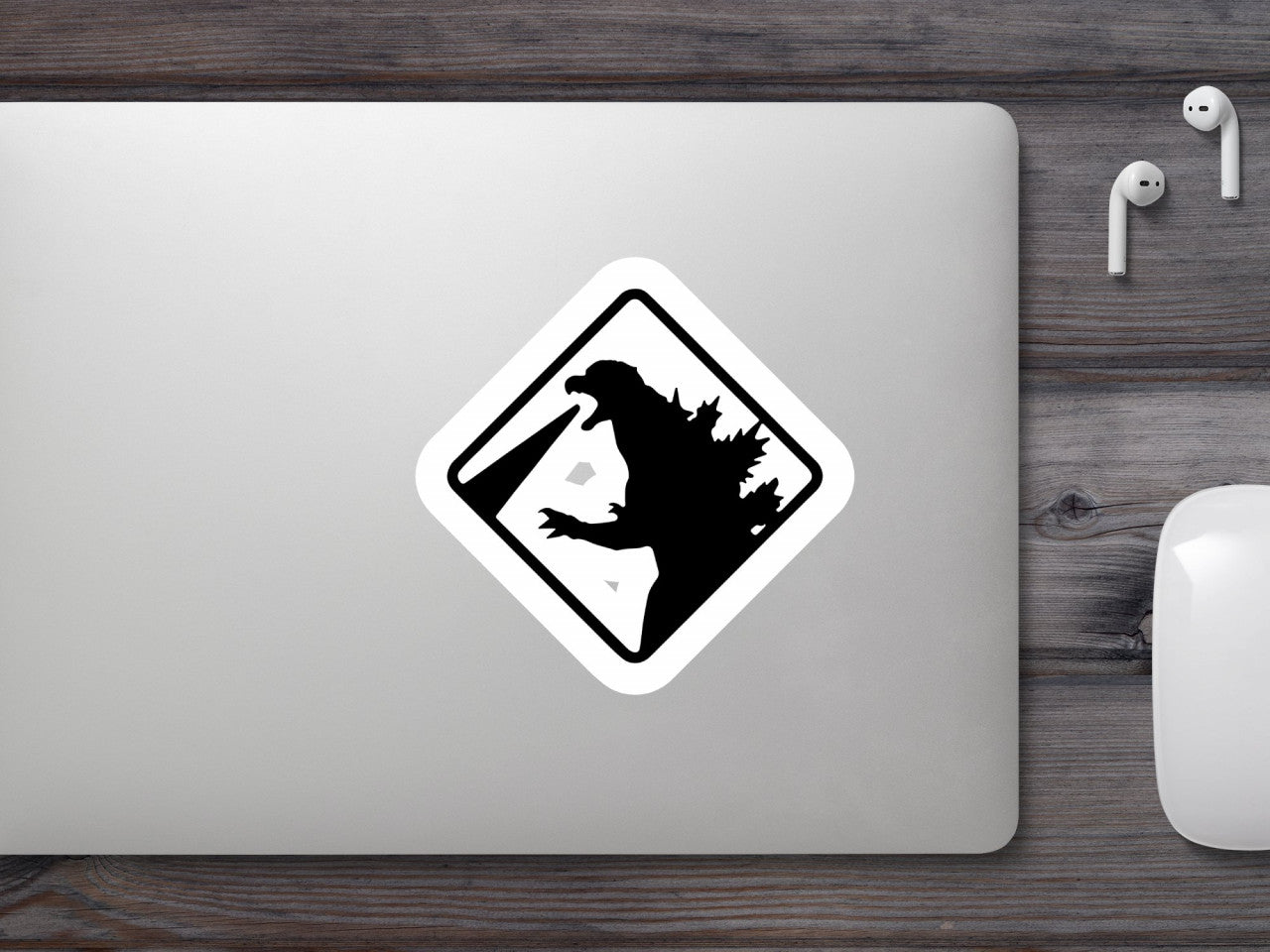 Set 4 bucati, Sticker decorativ, King of the Monsters Godzilla furios, Rezistent la apa, NO9847, 10 cm, Multicolor