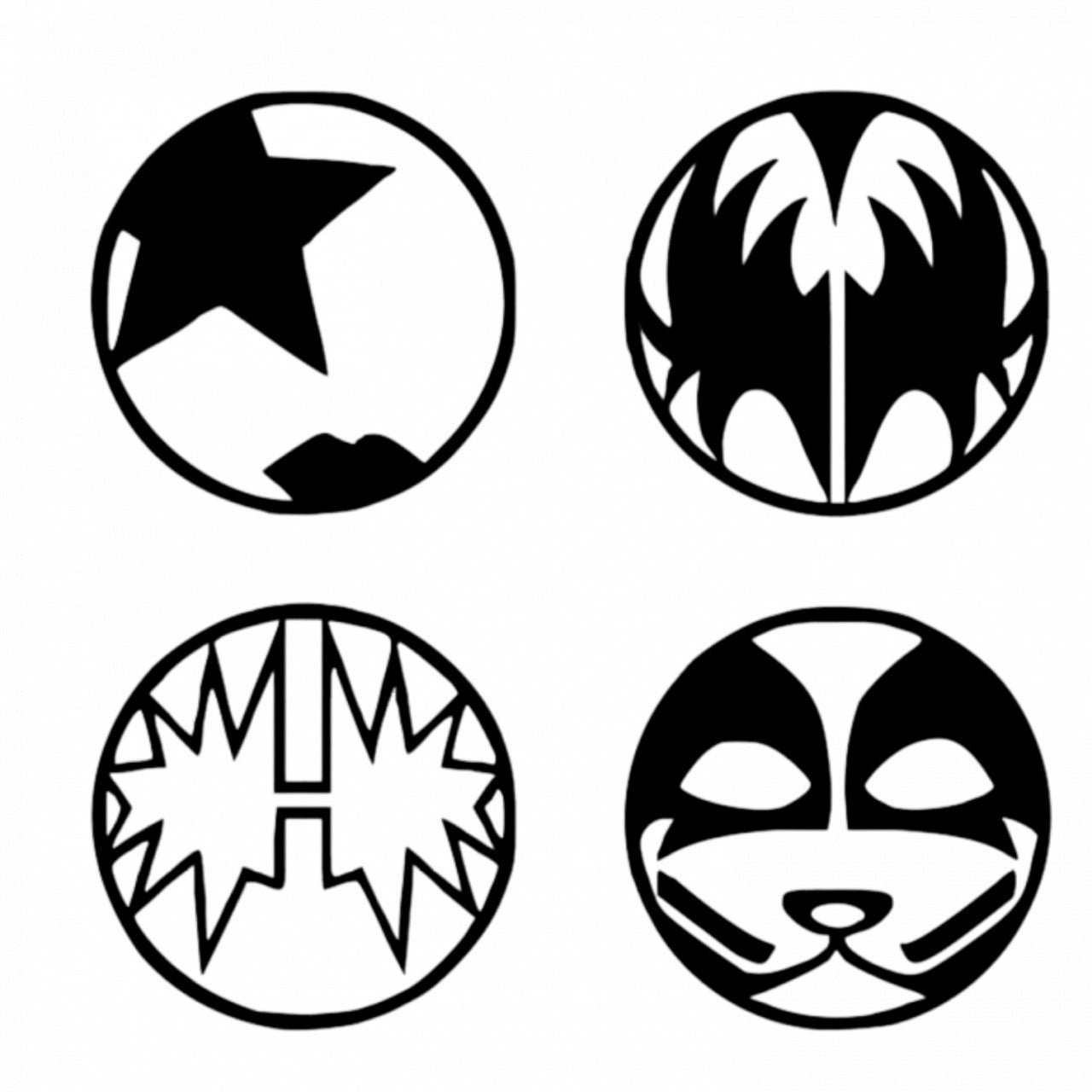 Set 4 bucati, Sticker decorativ, Kiss Face, Rezistent la apa, NO9855, 10 cm, Multicolor