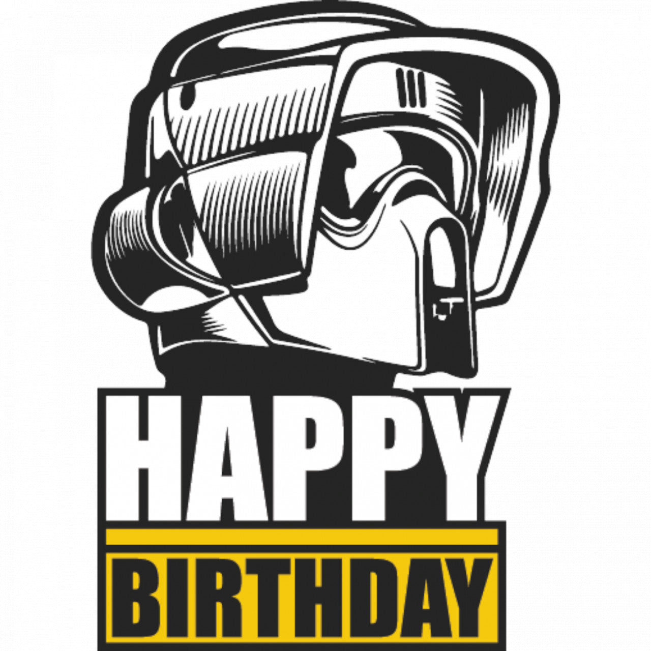 Set 4 bucati, Sticker decorativ, La multi ani Star Wars casca, Rezistent la apa, NO9868, 10 cm, Multicolor