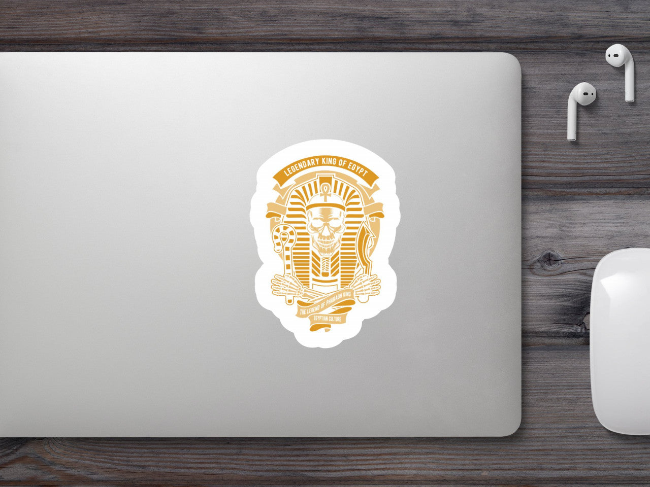 Set 4 bucati, Sticker decorativ, Legendary King of Egipt, Rezistent la apa, NO9882, 10 cm, Multicolor