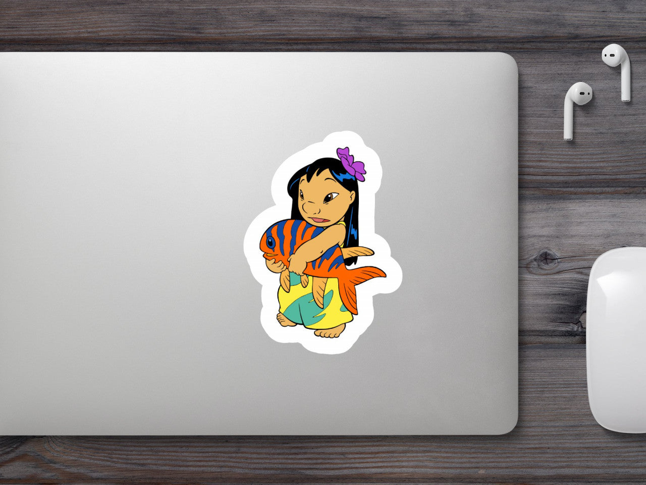 Set 4 bucati, Sticker decorativ, Lilo and Stitch Lilo Pelekai, Rezistent la apa, NO9892, 10 cm, Multicolor