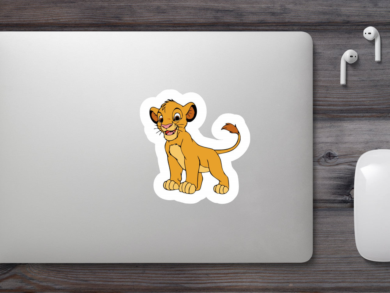 Set 4 bucati, Sticker decorativ, Lion King Simba, Rezistent la apa, NO9910, 10 cm, Multicolor