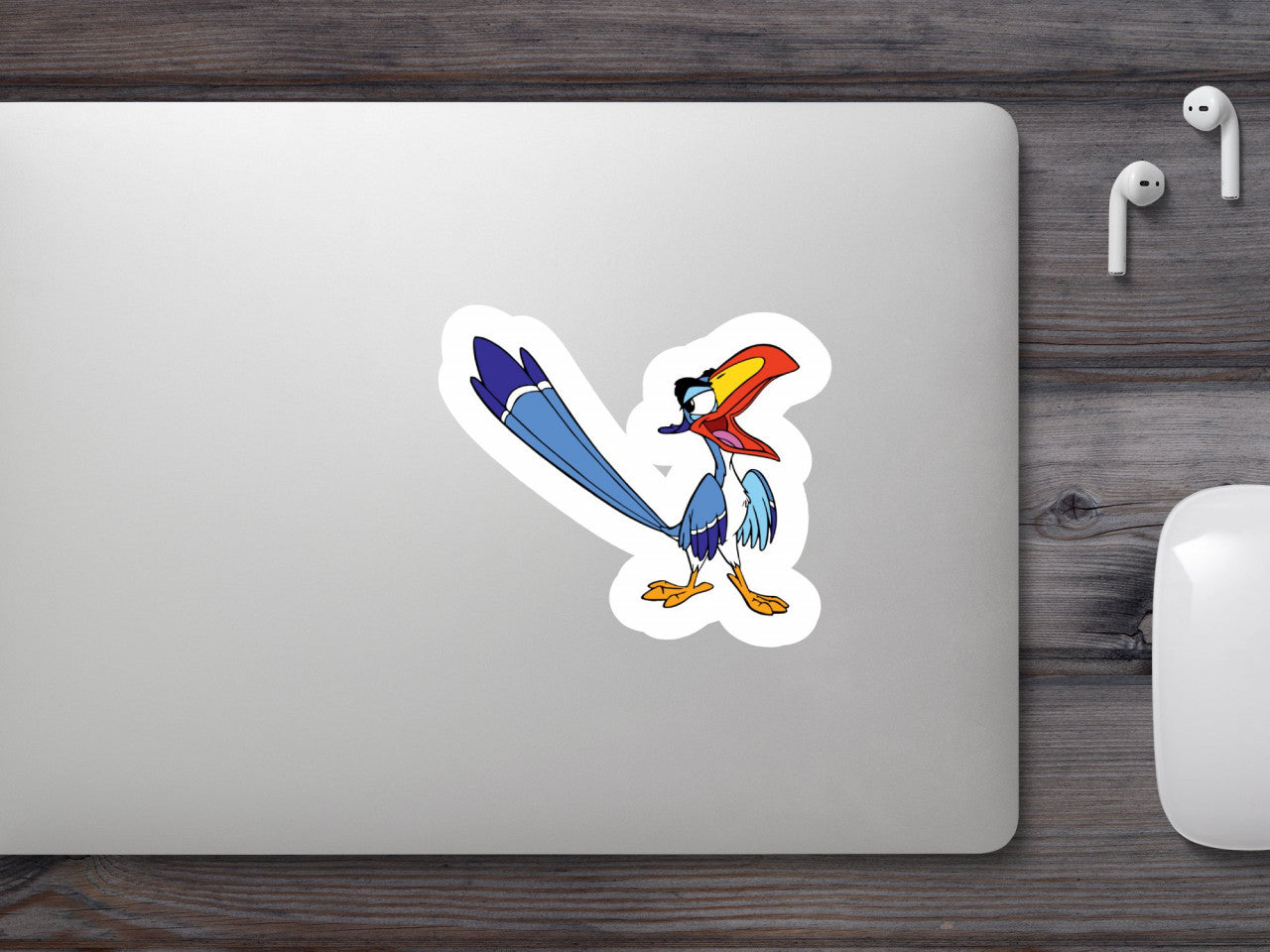 Set 4 bucati, Sticker decorativ, Lion King Zazu, Rezistent la apa, NO9911, 10 cm, Multicolor