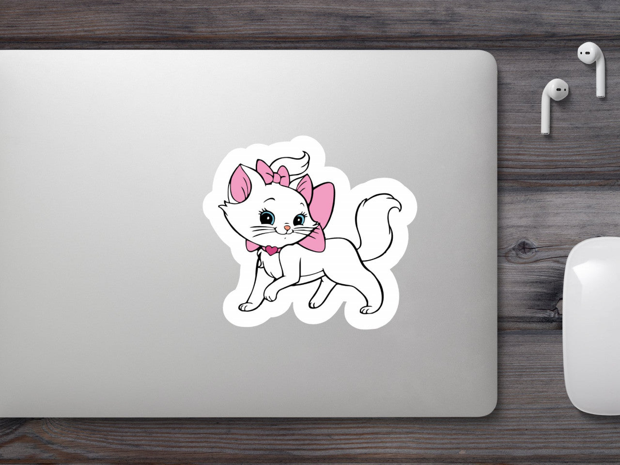 Set 4 bucati, Sticker decorativ, Marie The Aristocats Disney, Rezistent la apa, NO9981, 10 cm, Multicolor