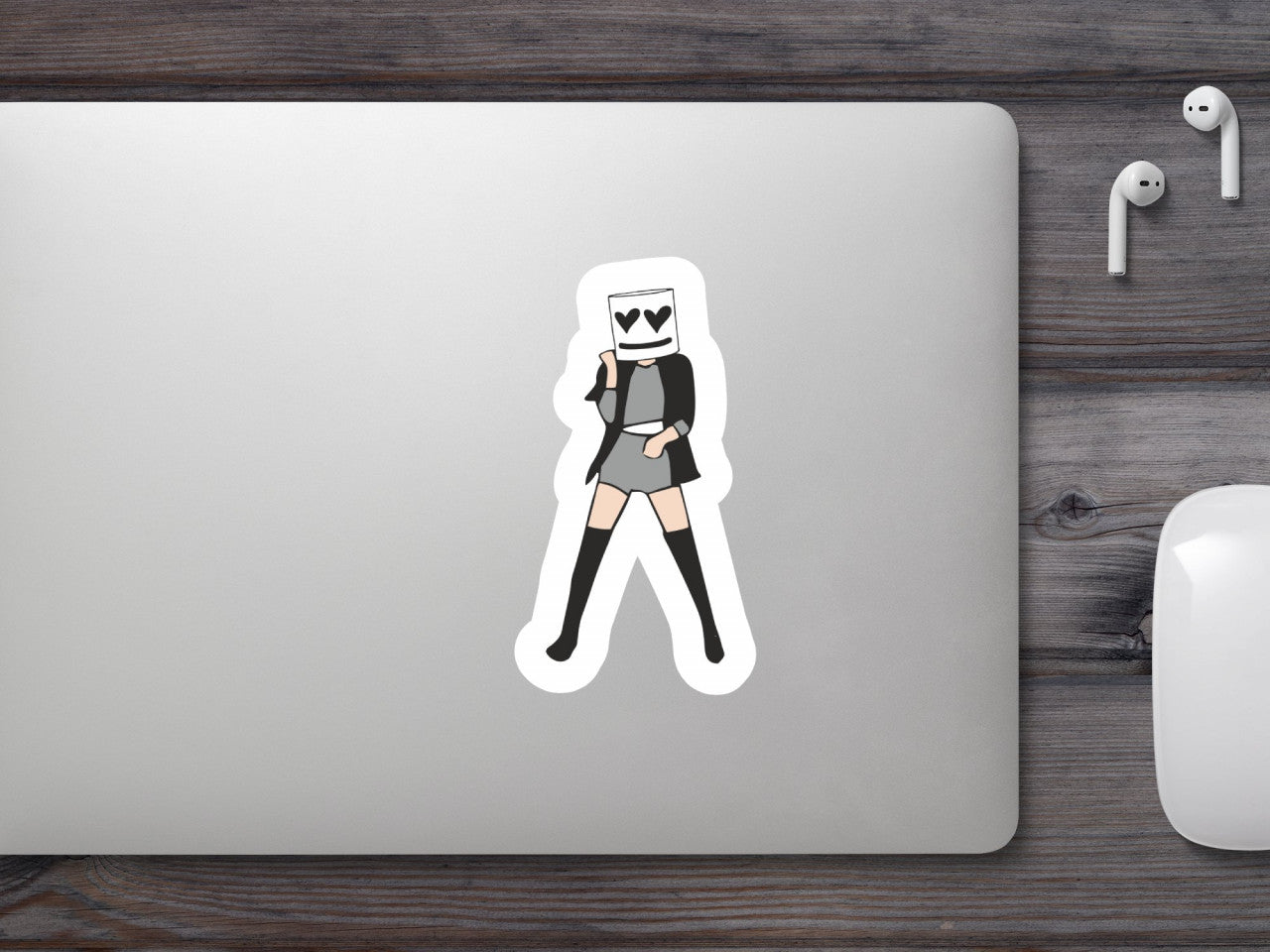 Set 4 bucati, Sticker decorativ, Marshmello pantaloni scurti, Rezistent la apa, NO9992, 10 cm, Multicolor