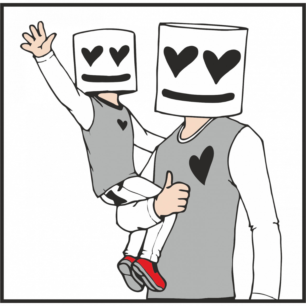 Set 4 bucati, Sticker decorativ, Marshmello si mini Mello, Rezistent la apa, NO9996, 10 cm, Multicolor