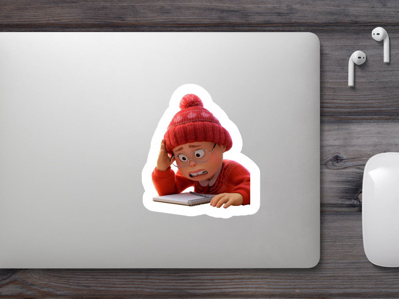 Set 4 bucati, Sticker decorativ, Mei Turning Red ingrozita de teme, Rezistent la apa, NO10021, 10 cm, Multicolor