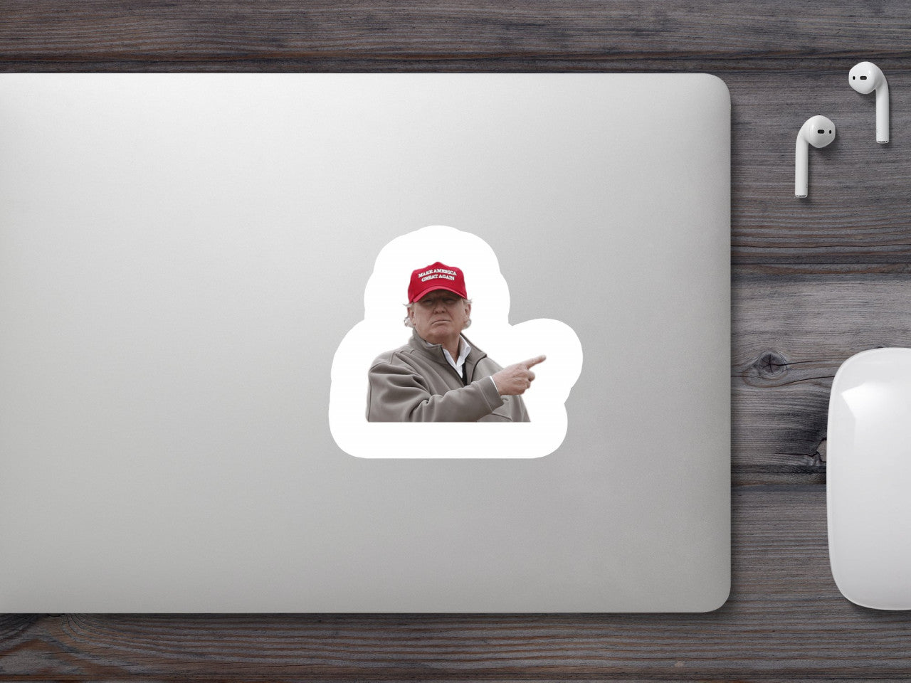 Set 4 bucati, Sticker decorativ, Meme Donald Trump Make America great again, Rezistent la apa, NO10030, 10 cm, Multicolor