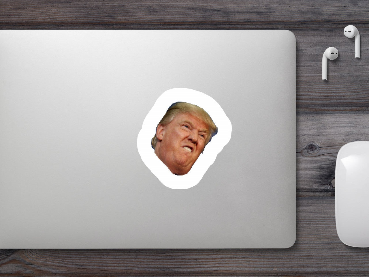 Set 4 bucati, Sticker decorativ, Meme Donald Trump nervos, Rezistent la apa, NO10031, 10 cm, Multicolor