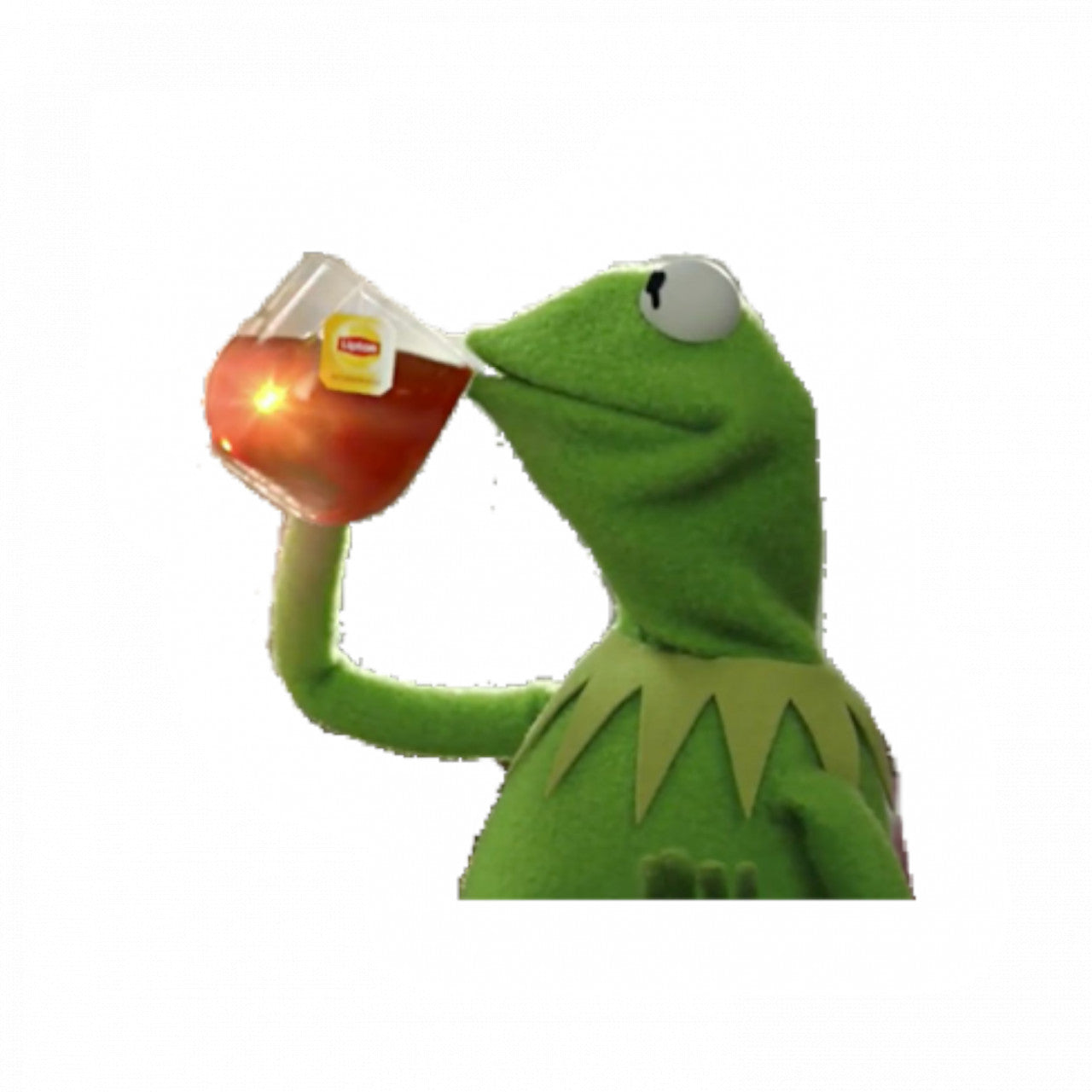 Set 4 bucati, Sticker decorativ, Meme Kermit the Frog, Rezistent la apa, NO10035, 10 cm, Multicolor