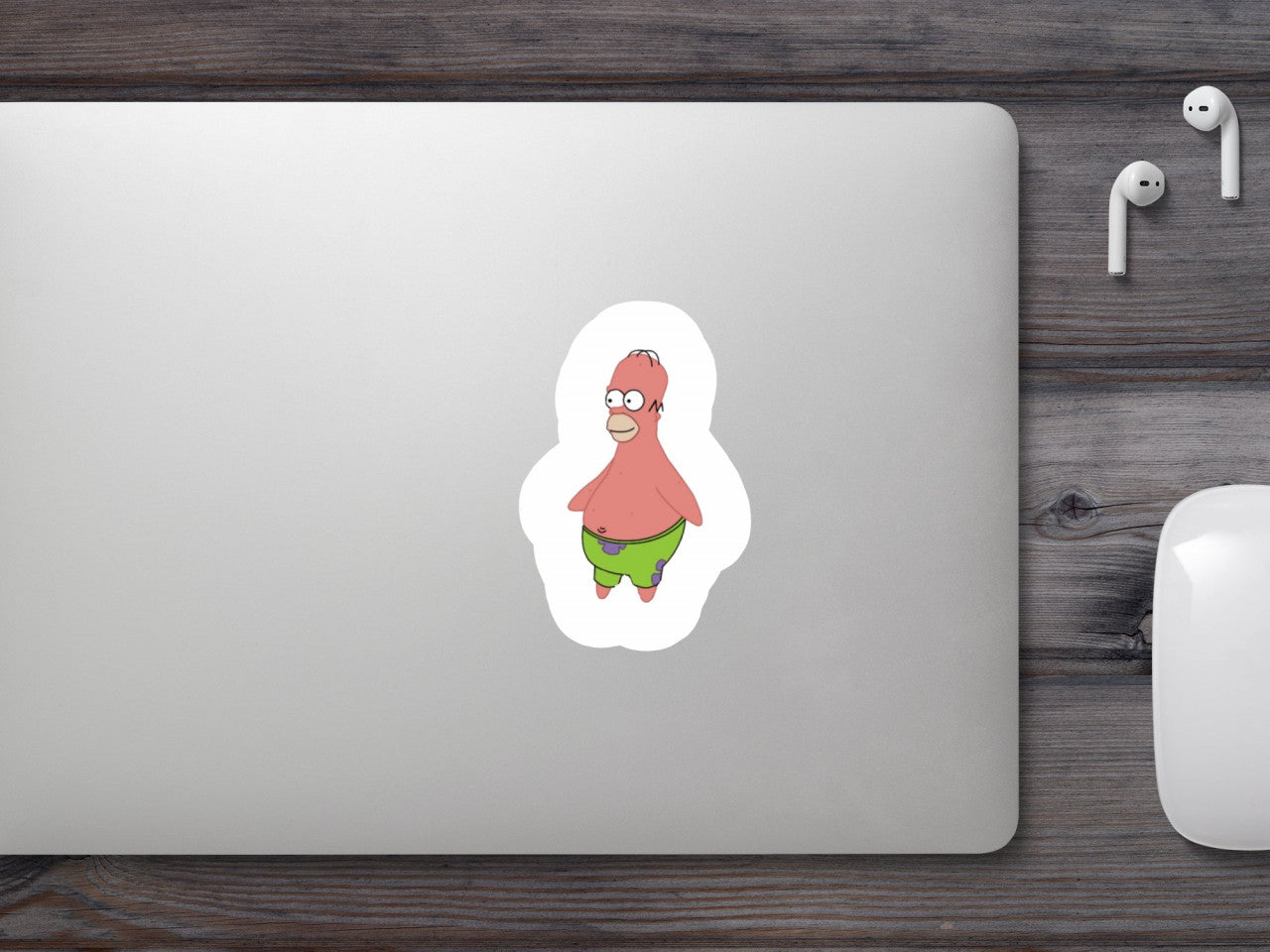 Set 4 bucati, Sticker decorativ, Meme Patrick Simpson, Rezistent la apa, NO10040, 10 cm, Multicolor