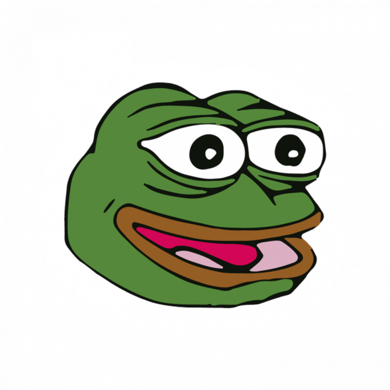 Set 4 bucati, Sticker decorativ, Meme Pepe the Frong fata fericita, Rezistent la apa, NO10051, 10 cm, Multicolor