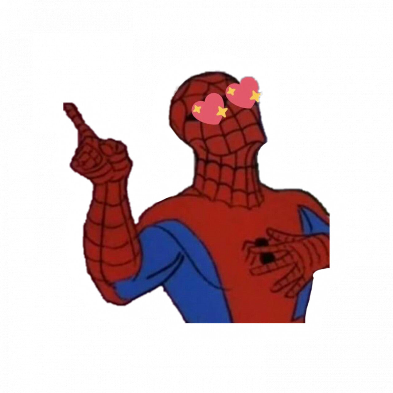 Set 4 bucati, Sticker decorativ, Meme Spider Man indragostit, Rezistent la apa, NO10061, 10 cm, Multicolor