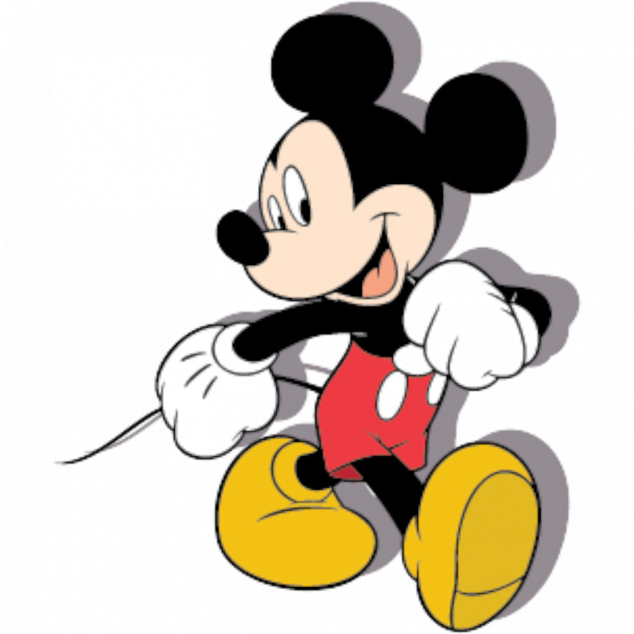 Set 4 bucati, Sticker decorativ, Mickey cu umbra, Rezistent la apa, NO8095, 10 cm, Multicolor