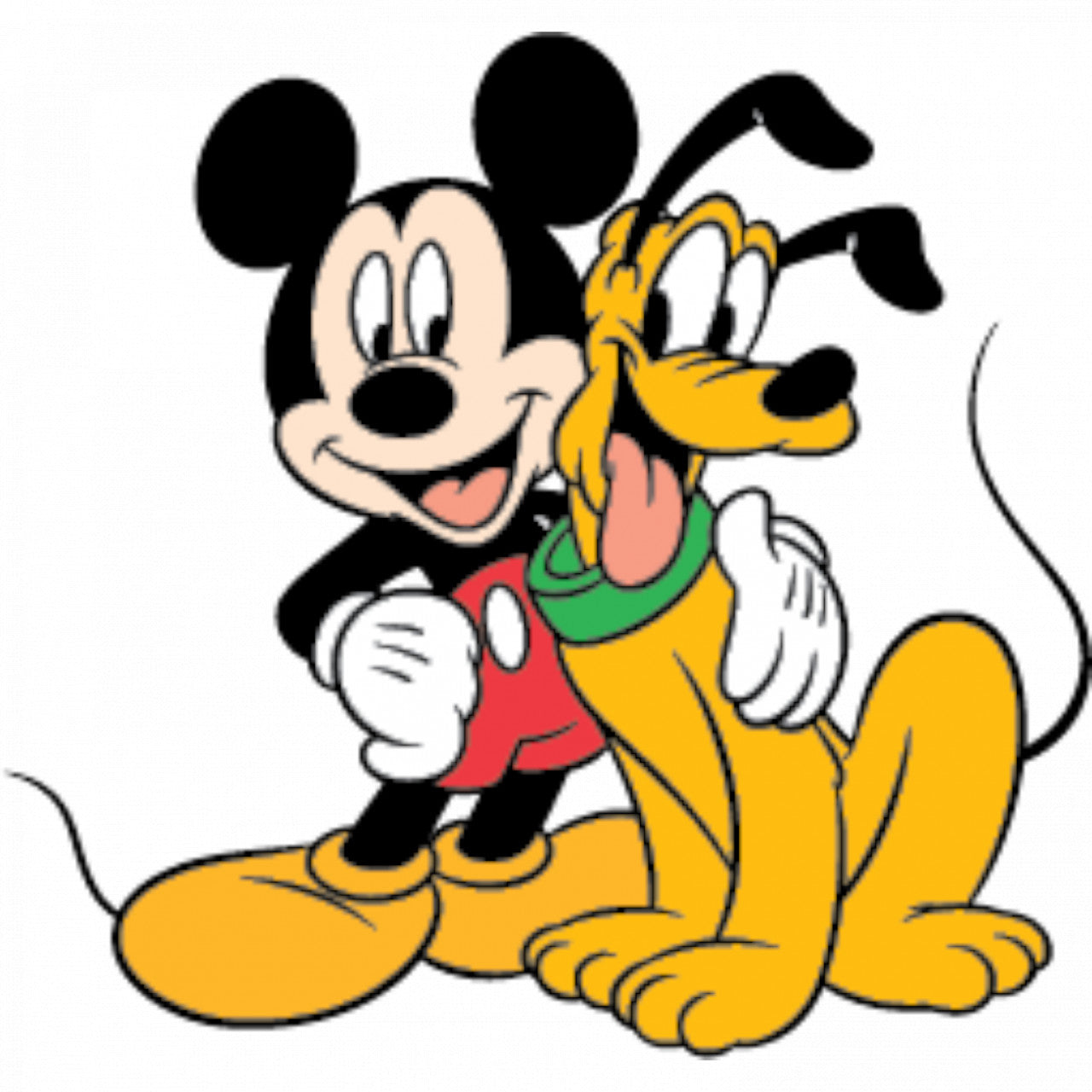 Set 4 bucati, Sticker decorativ, Mickey si Pluto prieteni, Rezistent la apa, NO8124, 10 cm, Multicolor