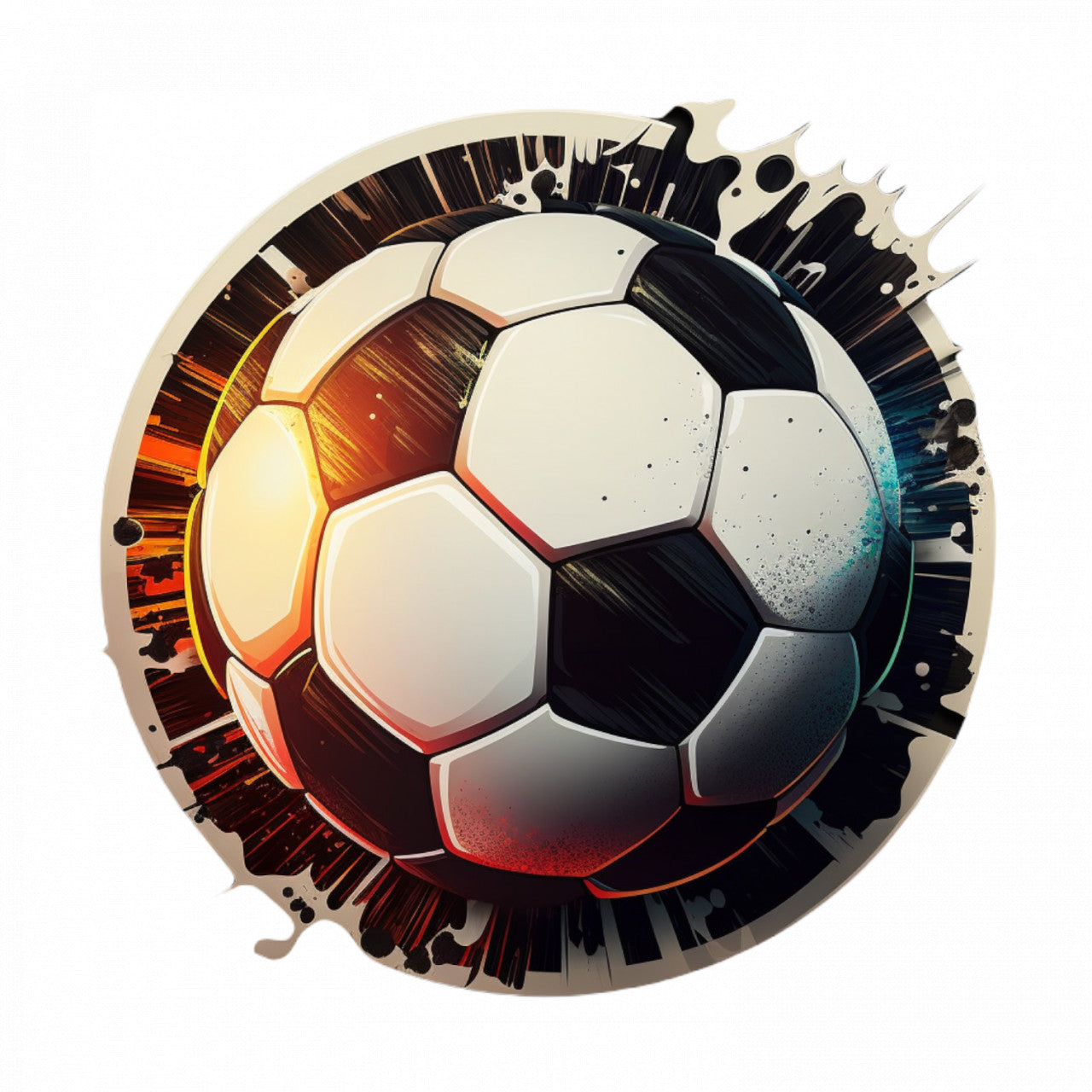 Set 4 bucati, Sticker decorativ, Minge de fotbal, Rezistent la apa, NO8139, 10 cm, Multicolor