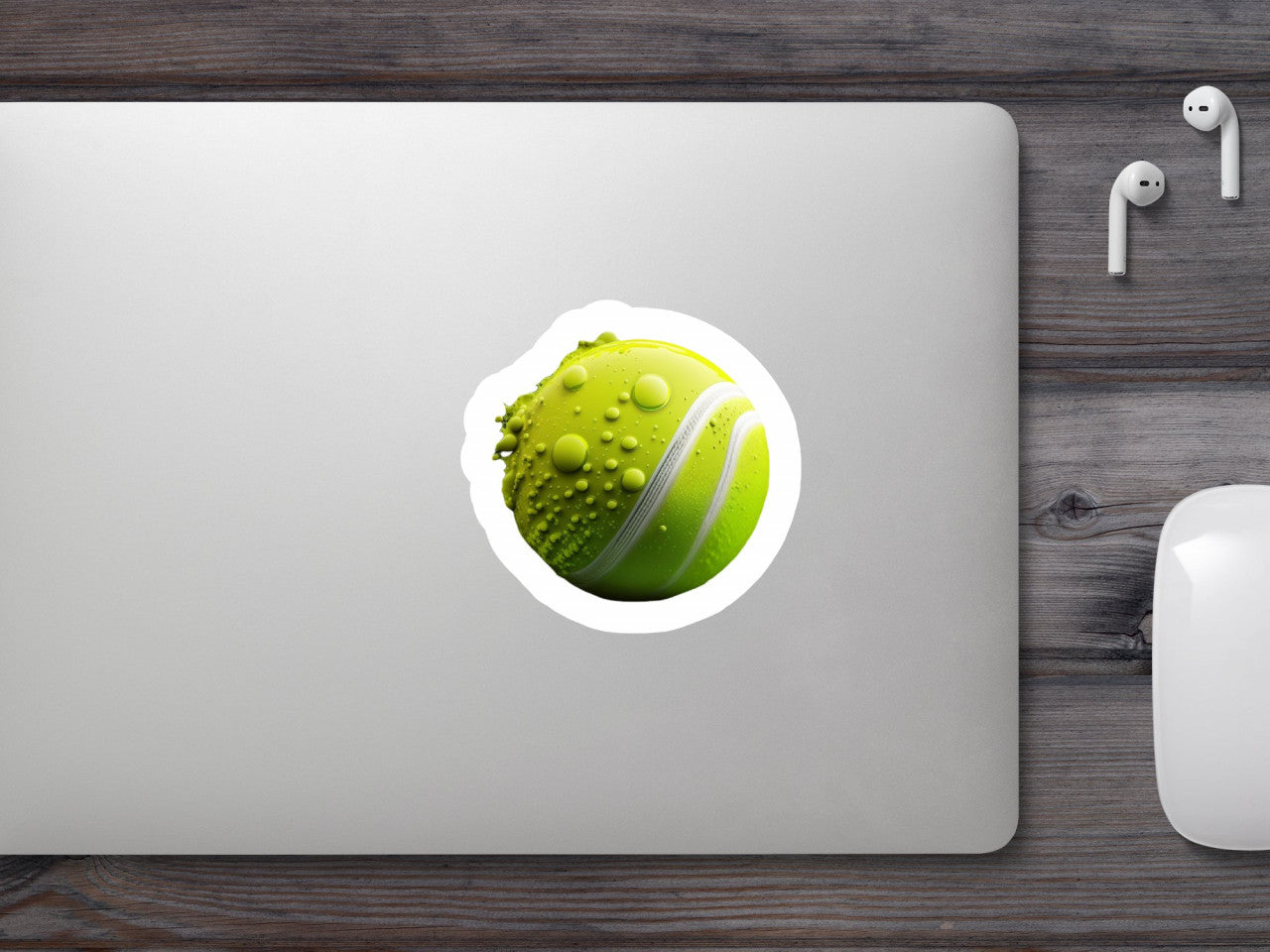 Set 4 bucati, Sticker decorativ, Minge de tenis, Rezistent la apa, NO8142, 10 cm, Multicolor