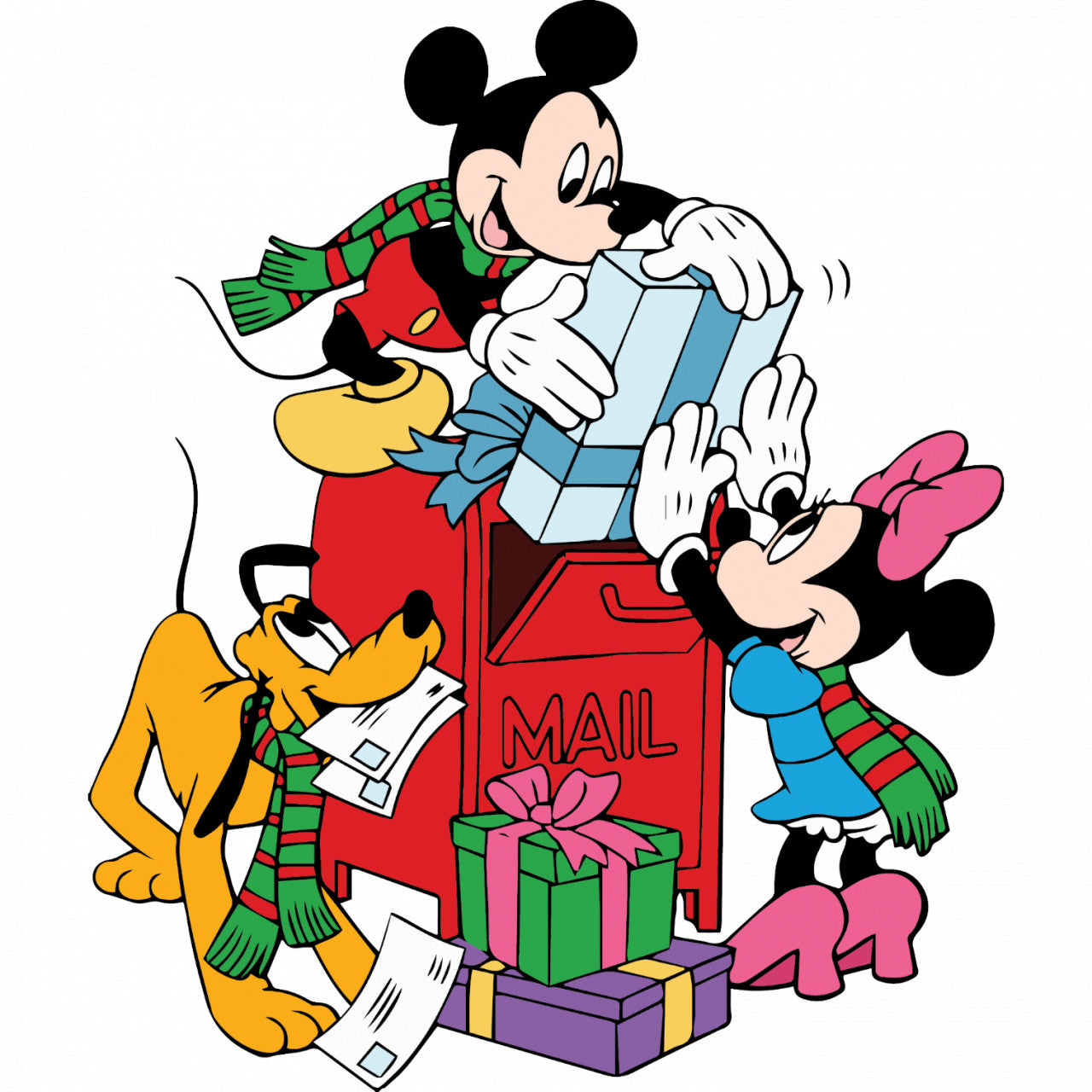 Set 4 bucati, Sticker decorativ, Minnie Mouse si prietenii Disney, Rezistent la apa, NO8154, 10 cm, Multicolor