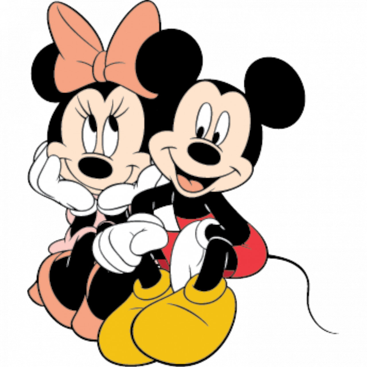 Set 4 bucati, Sticker decorativ, Minnie viseaza cu ochii deschisi, Rezistent la apa, NO8157, 10 cm, Multicolor