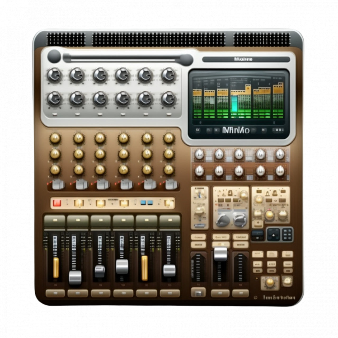 Set 4 bucati, Sticker decorativ, Mixer muzical retro, Rezistent la apa, NO8173, 10 cm, Multicolor