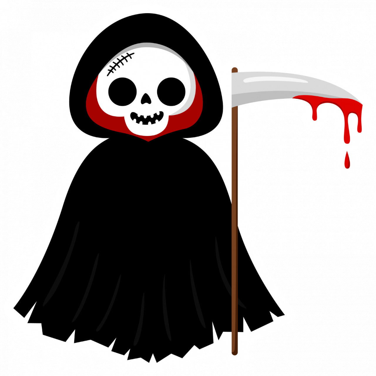 Set 4 bucati, Sticker decorativ, Moartea Costum Halloween, Rezistent la apa, NO8174, 10 cm, Multicolor