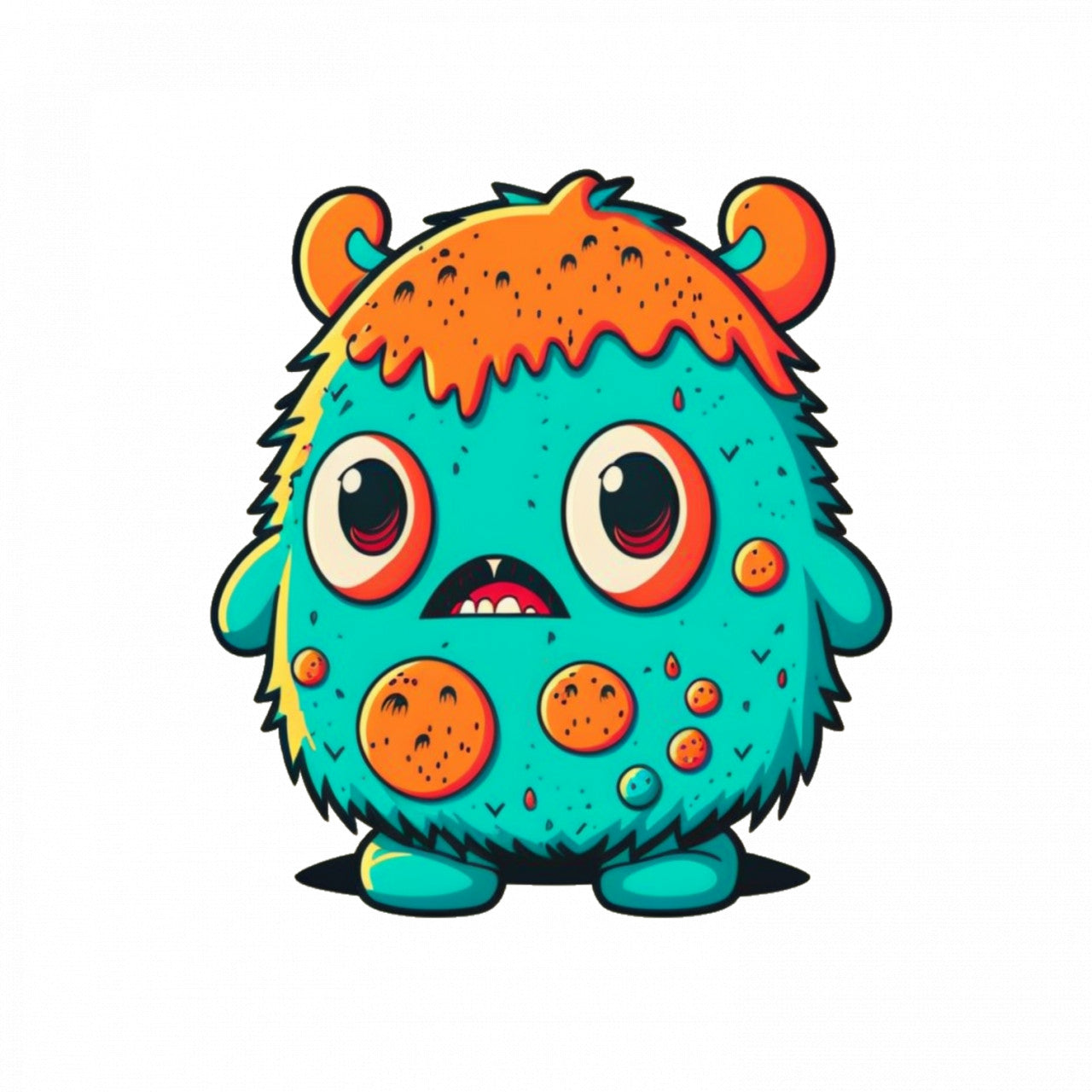 Set 4 bucati, Sticker decorativ, Monstrul dulce, Rezistent la apa, NO8181, 10 cm, Multicolor