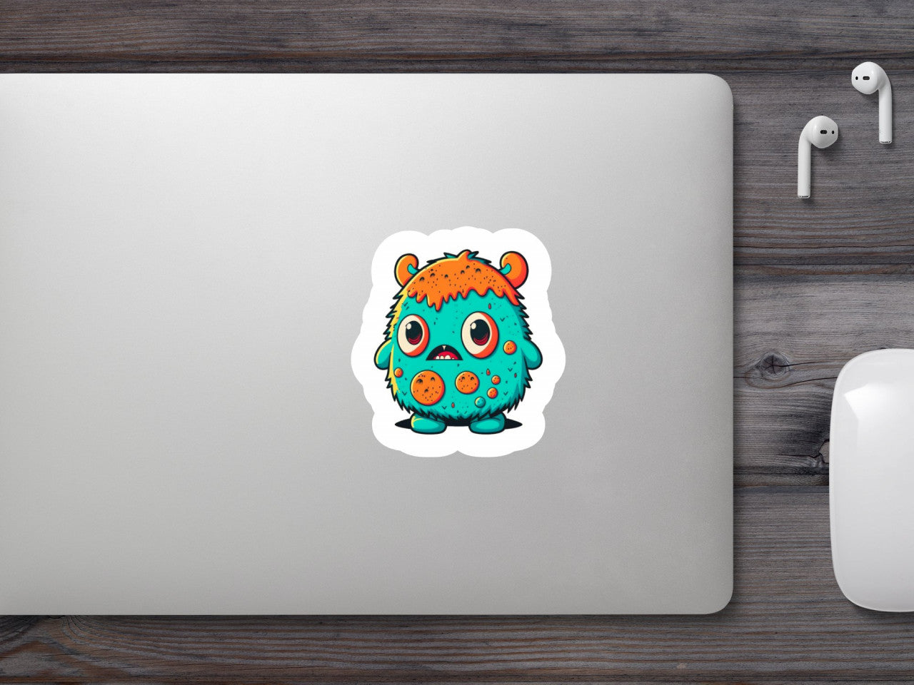 Set 4 bucati, Sticker decorativ, Monstrul dulce, Rezistent la apa, NO8181, 10 cm, Multicolor