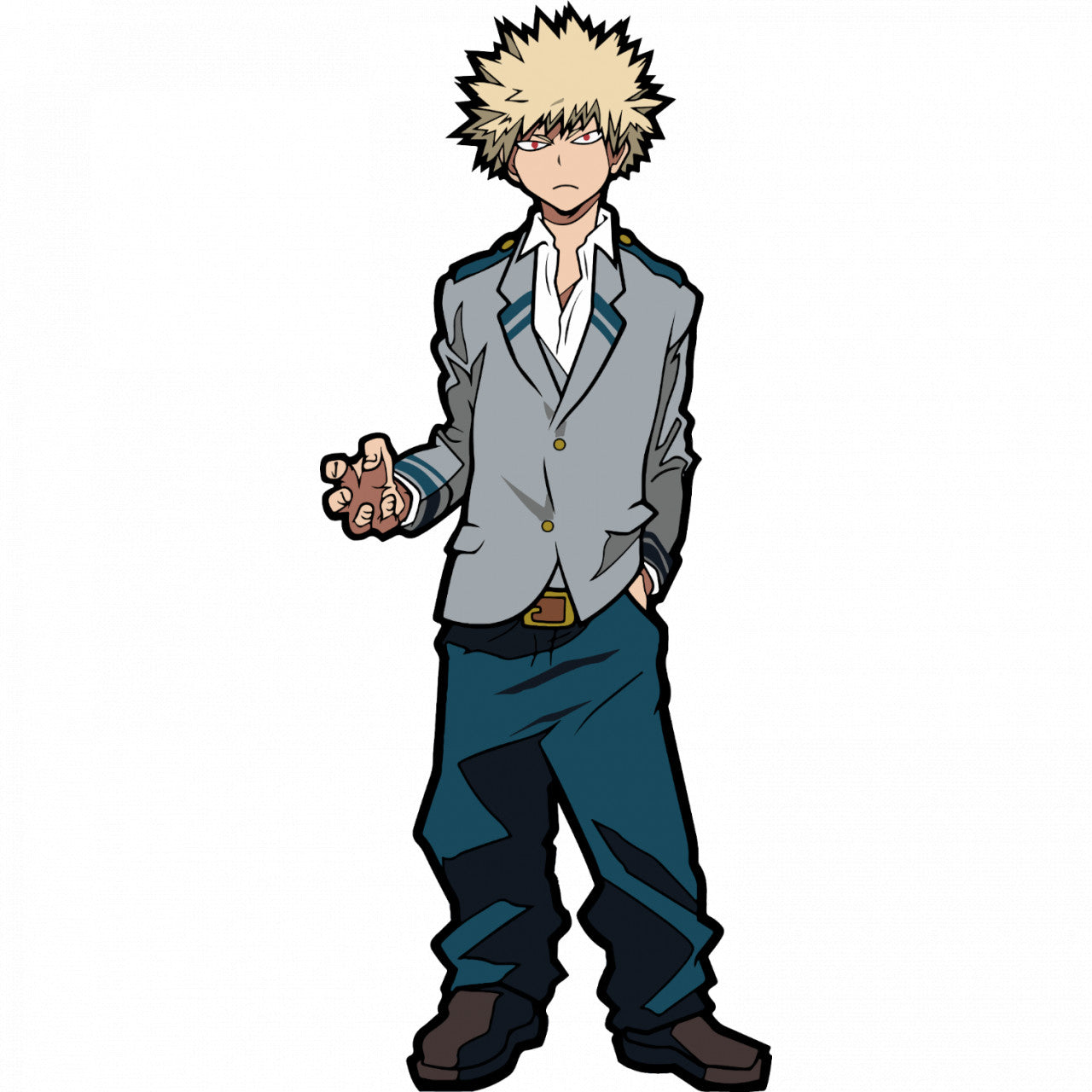 Set 4 bucati, Sticker decorativ, My Hero Academia Katsuki Bakugo serios anime, Rezistent la apa, NO8207, 10 cm, Multicolor