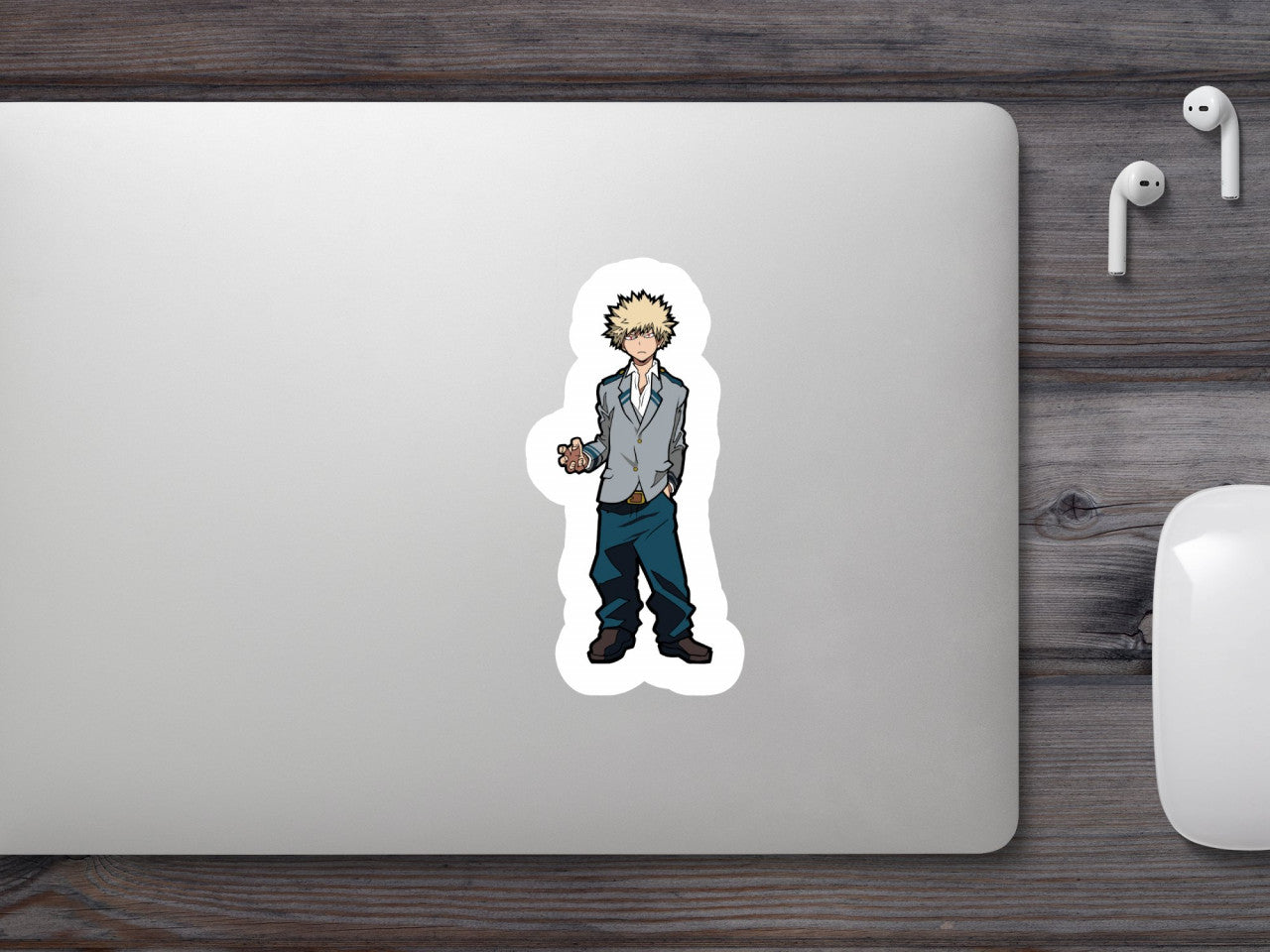 Set 4 bucati, Sticker decorativ, My Hero Academia Katsuki Bakugo serios anime, Rezistent la apa, NO8207, 10 cm, Multicolor